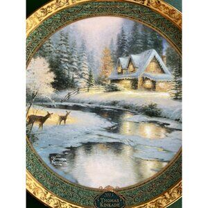 2013 Thomas Kinkade Deer Creek Cottage Collector Plate Limited Edition Porcelain